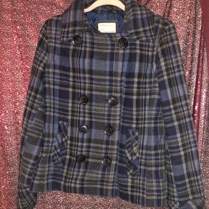 Aeropostale plaid pea coat